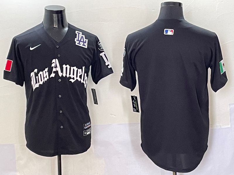 Men Los Angeles Dodgers Blank Black Five generations Joint Name 2025 Nike MLB Jersey style 6